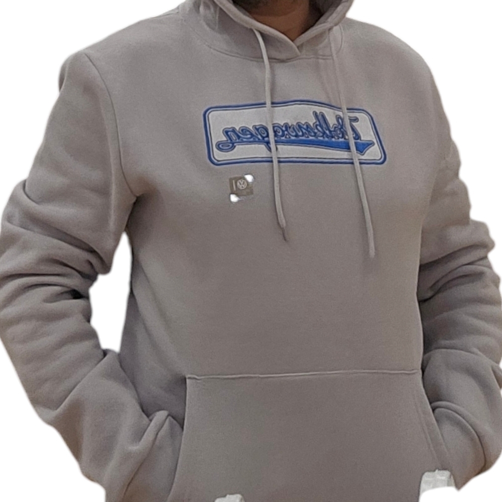 Gray Hoodie with Blue Accents